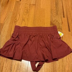 Free People Movement Get Your Flirt On Dark Red NWT